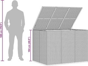 Szürke Polyrattan Kerti Párnatartó Doboz 145 X 100 X 103 Cm