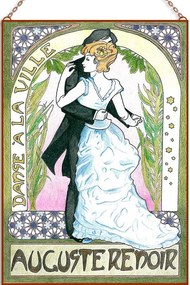 Auguste Renoir - Danse a la ville üvegkép, falikép