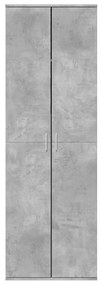 Betonszürke szerelt fa magasszekrény 60 x 35 x 180 cm