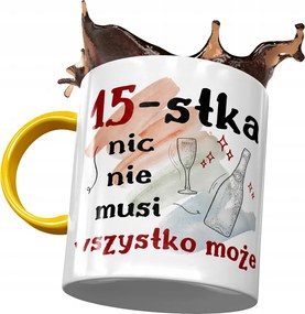 Sárga Bögre Születésnapra 15 15. 15. Ajándék Nyomtatott Fotóval