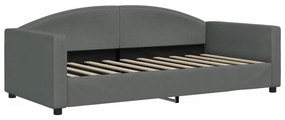 sötétszürke kihúzható szövet heverő fiókkal 90 x 190 cm