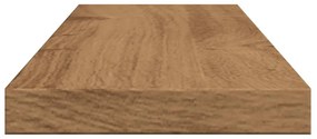4 db kézműves tölgy színű szerelt fa könyvespolc 60x10x1,5 cm