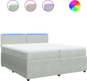 vidaXL világosszürke bársony rugós ágy matraccal 200x200 cm