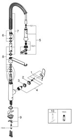 GROHE 32950000 - K7 mosogatócsaptelep, fényes króm