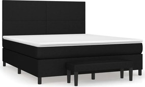 vidaXL fekete szövet rugós ágy matraccal 160x200 cm