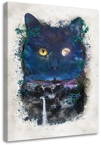 Gario Vászonkép Fekete macska éjszaka - Barrett Biggers Méret: 40 x 60 cm