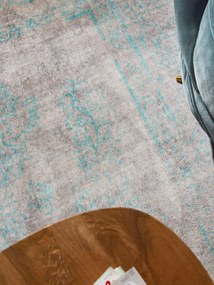 Washable Rug Miray Grey/Turquoise 160x230 cm