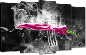Vászonkép 100x60 Rózsaszín paprika a füstben