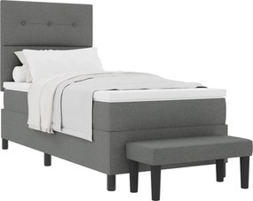 vidaXL Boxrugós ágy matracmal Sötétszürke 80 x 200 cm szövet