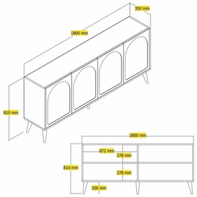Lyon Cream and Walnut szekrény