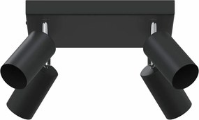 vidaXL Mennyezeti spotlámpa fényszórókkal Fekete 26 x 26 x 16 cm Fém