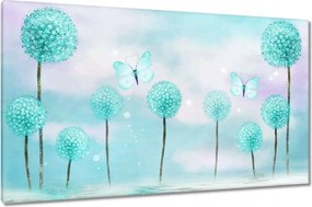 Vászonkép 120x70 Pillangók Türkiz világ