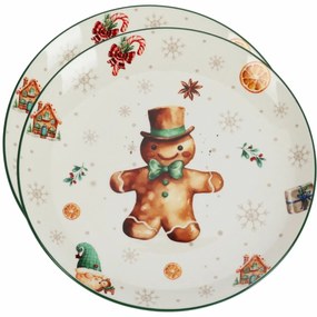2 db porcelán lapos tányér Gingerbread 27 cm