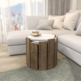 Dohányzóasztal Lori - White, Walnut