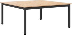vidaXL Dohányzóasztal Természetes 100 x 100 x 45 cm Tömör fenyőfa