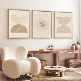Huhu258 keretezett MDF falikép, 50 x 70 cm, 3 db-os szett