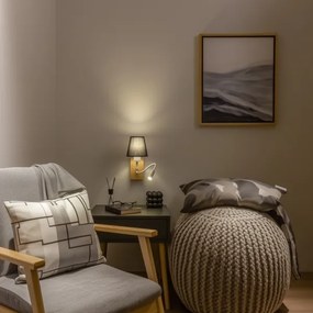 Brilagi - LED Fali lámpa NUBILA WOOD 1xE27/25W/230V + LED/3W tölgy/fekete