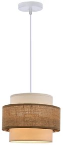 Csillár zsinóron JUTA 1xE27/40W/230V barna/fehér