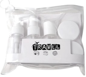 Utazási kozmetikai palack készlet 7 az 1-ben TRAVEL - több színben Termék színe: Fehér