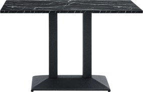 Bisztró asztal, fekete márvány/fekete, 120x60 cm, RINALDO TYP 2