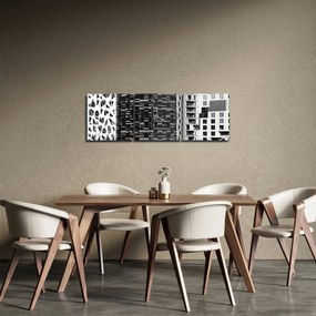 Fekete-fehér építészet képe (órával) (90x30 cm)