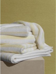 Világossárga-fehér frottír bio pamut fürdőlepedő 70x140 cm Arto – Blomus