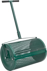vidaXL 75L zöld acél komposztszóró Ø40x60 cm