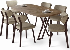 Axton étkezőgarnitúra, atlanti fenyő-cappuccino, 168 cm – TR240CHR2725