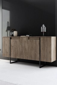 Konzolasztal Luxe - Walnut, Black