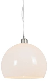 Modern kerek függesztett lámpa opál fehér - földgömb