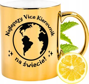 Arany csillogó bögre Vice Manager Ajándék Nyomtatott Fotóval
