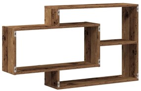 antik fa színű szerelt fa fali polc 104x20x58,5 cm