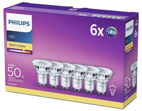 CSOMAG 6x LED Izzó Philips GU10/4,6W/230V 2700K