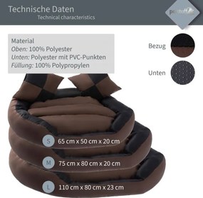 PESTUFF Kutyafekhely  65 x 50 x 20 cm fekete/barna