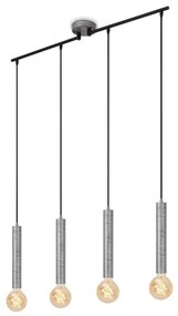 Briloner - Csillár zsinóron LONGA 4xE27/60W/230V ezüst