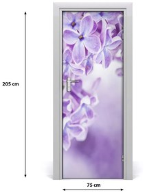Fotótapéta ajtóra lila virágok 95x205 cm