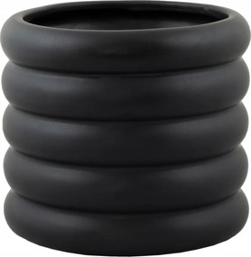 Bubbles Virágtartó fekete matt kerámia átm. 17cm