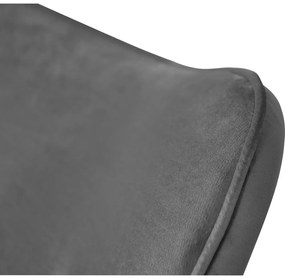 Szürke bársony fotel lábtartóval Niko – Ropez