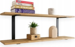 Loft tölgy fali polc Dupla akasztós könyvespolc 100cm x 15cm