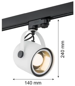 Argon 4309 - NET liástrendszer spotlámpa 1xE27/15W/230V fehér