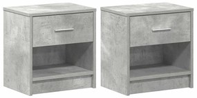 2 db betonszürke éjjeliszekrény fiókkal 39x28x41 cm