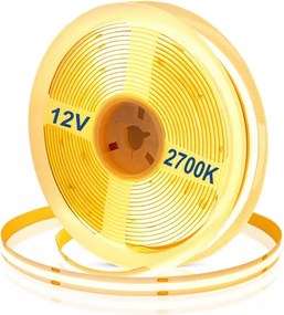 Led szalag Neon Cob 12V 11W/m 8mm 480 dióda 2700K Amber extra meleg 5m
