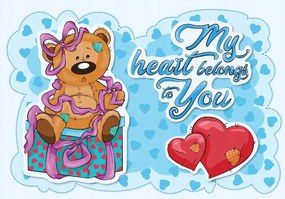 Fotótapéta Gyerekeknek Aranyos Mackók +ragasztó 254 x