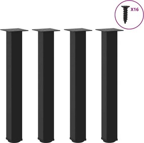 vidaXL 4 db fekete acél konzolasztal láb 72-74 cm