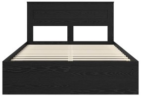 vidaXL Ágykeret matracmal fiókkal Fekete 160 x 200 cm Tömör fenyőfa