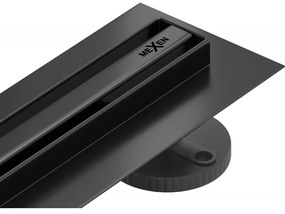 Mexen Flat 360° Slim forgó zuhanyfolyóka 80 cm, Fekete - 1741080