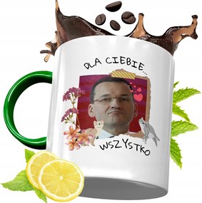 Máté Morawiecki Zöld Bögre Ajándék, fényképes nyomattal