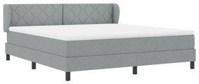 Boxspring Ágy Matrac Könnyű Szürke 180x200 cm Szövet