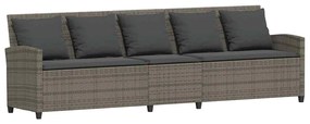 vidaXL 5 személyes szürke polyrattan kerti kanapé párnával