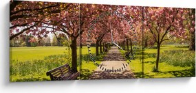 Kép - cseresznye ültetvény (órával) (90x30 cm)